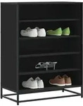 vidaXL Schuhschrank Schwarz 75x38x97,5 cm Holzwerkstoff Metall