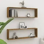 vidaXL Wandregale 2 Stk. R&auml;uchereiche 100x15x30 cm Holzwerkstoff