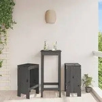 vidaXL Barhocker 2 Stk. Grau 40x36x75 cm Massivholz Kiefer