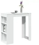vidaXL Bartisch mit Regal Wei&szlig; 102x50x103,5 cm Holzwerkstoff
