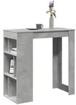 vidaXL Bartisch mit Regal Betongrau 102x50x103,5 cm Holzwerkstoff
