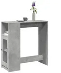 vidaXL Bartisch mit Regal Betongrau 101x40x103,5 cm Holzwerkstoff