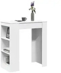vidaXL Bartisch mit Regal Wei&szlig; 95x47x103,5 cm Holzwerkstoff
