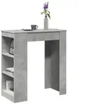 vidaXL Bartisch mit Regal Betongrau 95x47x103,5 cm Holzwerkstoff