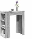 vidaXL Bartisch mit Regal Grau Sonoma 95x47x103,5 cm Holzwerkstoff