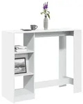 vidaXL Bartisch mit Regal Wei&szlig; 124x46x103,5 cm Holzwerkstoff
