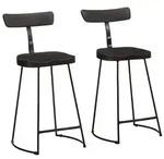 vidaXL Barhocker 2 Stk. Schwarz 49x43x88 cm Mango Massivholz