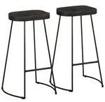 vidaXL Barhocker 2 Stk. Schwarz 45x40x78 cm Mango Massivholz
