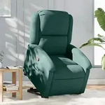 vidaXL Relaxsessel mit Aufstehhilfe Dunkelgr&uuml;n Samt