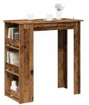 vidaXL Bartisch mit Regal Altholz-Optik 102x50x103,5 cm