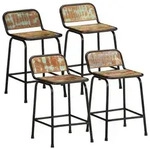 vidaXL Barhocker 4 Stk. 46x35,5x70 cm Altholz Massivholz