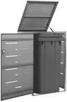 vidaXL M&uuml;lltonnenbox f&uuml;r 1 Tonne 69x77,5x112,5 cm Edelstahl