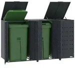 vidaXL M&uuml;lltonnenbox f&uuml;r 3 Tonnen Anthrazit 207x79x117 cm Stahl