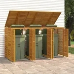vidaXL M&uuml;lltonnenbox f&uuml;r 3 Tonnen 210x89x117 cm Massivholz Akazie