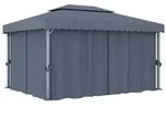 vidaXL Pavillon mit Vorhang 4x3 m Anthrazit Aluminium