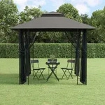 vidaXL Pavillon mit Seitenw&auml;nden Anthrazit 300x300x270 cm Stahl
