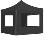 vidaXL Profi-Partyzelt Faltbar mit W&auml;nden Aluminium 3&times;3m Anthrazit