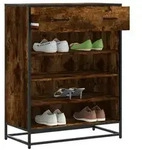 vidaXL Schuhschrank R&auml;uchereiche 75x38x97,5 cm Holzwerkstoff Metall