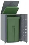 vidaXL M&uuml;lltonnenbox f&uuml;r 1 Tonne Grau 69x79x117 cm Stahl
