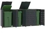 vidaXL M&uuml;lltonnenbox f&uuml;r 4 Tonnen Anthrazit 276x79x117 cm Stahl
