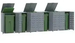 vidaXL M&uuml;lltonnenbox f&uuml;r 6 Tonnen Grau 414x79x117 cm Stahl
