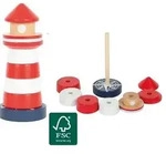 Small foot 12454 - Stapelturm Leuchtturm Gro&szlig;er Ozean, Steckspiel, Motorikspiel,