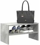 vidaXL Schuhregal Stapelbar Betongrau 60x30x30,5 cm