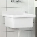 vidaXL Ausgussbecken Wandmontage Wei&szlig; 40x40x24 cm Harz