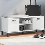 vidaXL Schuhbank VIKEN Wei&szlig; 106x35x45 cm Holzwerkstoff