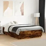 vidaXL Bettgestell R&auml;uchereiche 135x190 cm Holzwerkstoff