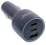 InLine&reg; USB KFZ Stromadapter Power Delivery, 2x USB-C + QC 3.0 USB-A, schwarz Strom