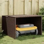 vidaXL M&auml;hroboter-Garage Braun 86x90x52/57 cm Poly Rattan