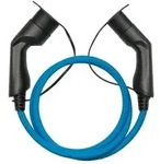 E-Auto-Ladekabel Mode 3, Typ 2 Stecker an Buchse, 3-phasig, 32 A, 22 kW, blau, 7,5m