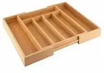 Bambus-Besteckkasten 5 bis 7 F&auml;cher - Schubladen-Organizer, verstellbar &