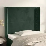 vidaXL Kopfteil mit Ohren Dunkelgr&uuml;n 103x16x118/128 cm Samt
