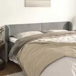 vidaXL Kopfteil mit Ohren Hellgrau 183x23x78/88 cm Samt
