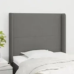 vidaXL Kopfteil mit Ohren Dunkelgrau 93x16x118/128 cm Stoff