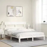 vidaXL Massivholzbett ohne Matratze Wei&szlig; 160x200 Kiefernholz