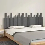 vidaXL Wand-Kopfteil Grau 204x3x80 cm Massivholz Kiefer