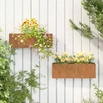 vidaXL Wand-Pflanzk&uuml;bel 2 Stk. Rostig Cortenstahl 53x10x17 cm