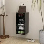 vidaXL Schuhschrank Schwarz 31,5x35x70 cm Holzwerkstoff
