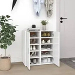 vidaXL Schuhschr&auml;nke 2 Stk. Wei&szlig; 32x35x70 cm Holzwerkstoff