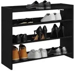 vidaXL Schuhregal Schwarz 80x25x62 cm Holzwerkstoff