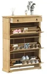vidaXL Schuhschrank Corona 99x32x138 cm Massivholz Kiefer