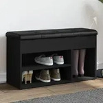 vidaXL Schuhbank Schwarz 82x32x45,5 cm Holzwerkstoff