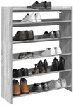 vidaXL Schuhregal Grau Sonoma 80x25x100 cm Holzwerkstoff