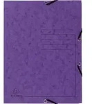Exacompta 25x Sammelmappe + Gummizug 3 Klappen Karton 355g/m2 A4 Violett 55408E