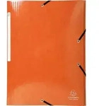 Exacompta 25x Sammelmappe + 3 Klappen Gummizug MAXI Karton 425g A4 Orange 55836E