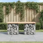 vidaXL Gartenbank aus Gabionen 103x44x42 cm Massivholz Kiefer