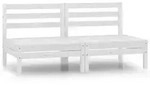vidaXL Garten-Mittelsofas 2 Stk. Wei&szlig; Kiefer Massivholz